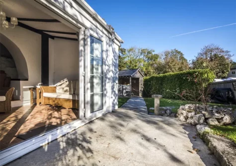 The patio at Writing History, Tenby